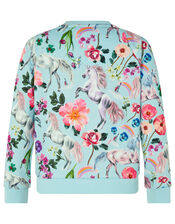 Armelle Unicorn Sweat Bomber Jacket, Blue (AQUA), large