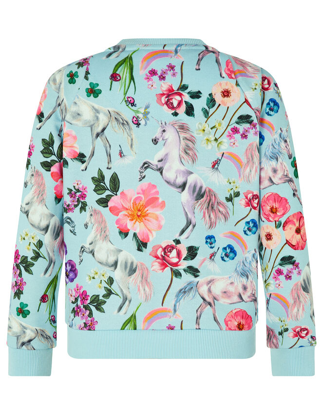 Armelle Unicorn Sweat Bomber Jacket, Blue (AQUA), large
