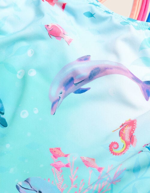 Dolphin Swimsuit WWF-UK Collaboration, Blue (AQUA), large