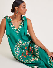 Mila Border Print Midi Dress, Teal (TEAL), large