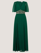 Sienna Embellished Maxi Dress, Green (DARK GREEN), large