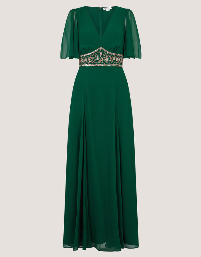 Sienna Embellished Maxi Dress, Green (DARK GREEN), large