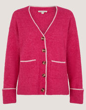 Oona V-Neck Oversized Cardigan , DARK PINK, large