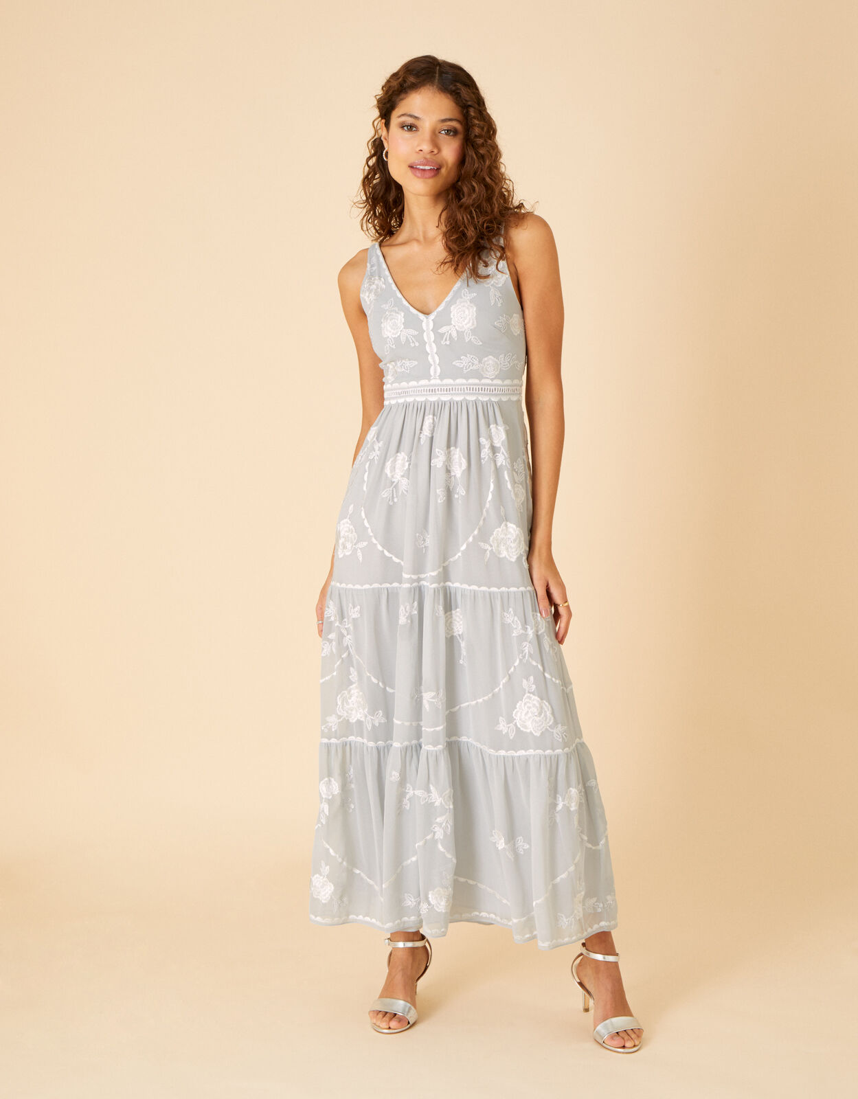 monsoon silver bridesmaid dress