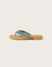 Embellished Toe Post Sandals, Blue (TURQUOISE), large