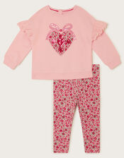 Baby Heart Leggings and Jumper Set, Pink (PINK), large