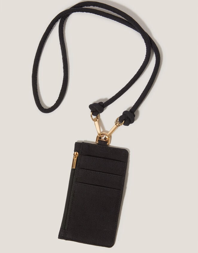 Card Holder Lanyard, Black (BLACK), large