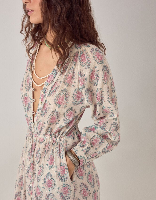 Maison Hotel Anne Floral Shimmer Maxi Dress, Multi (MULTI), large