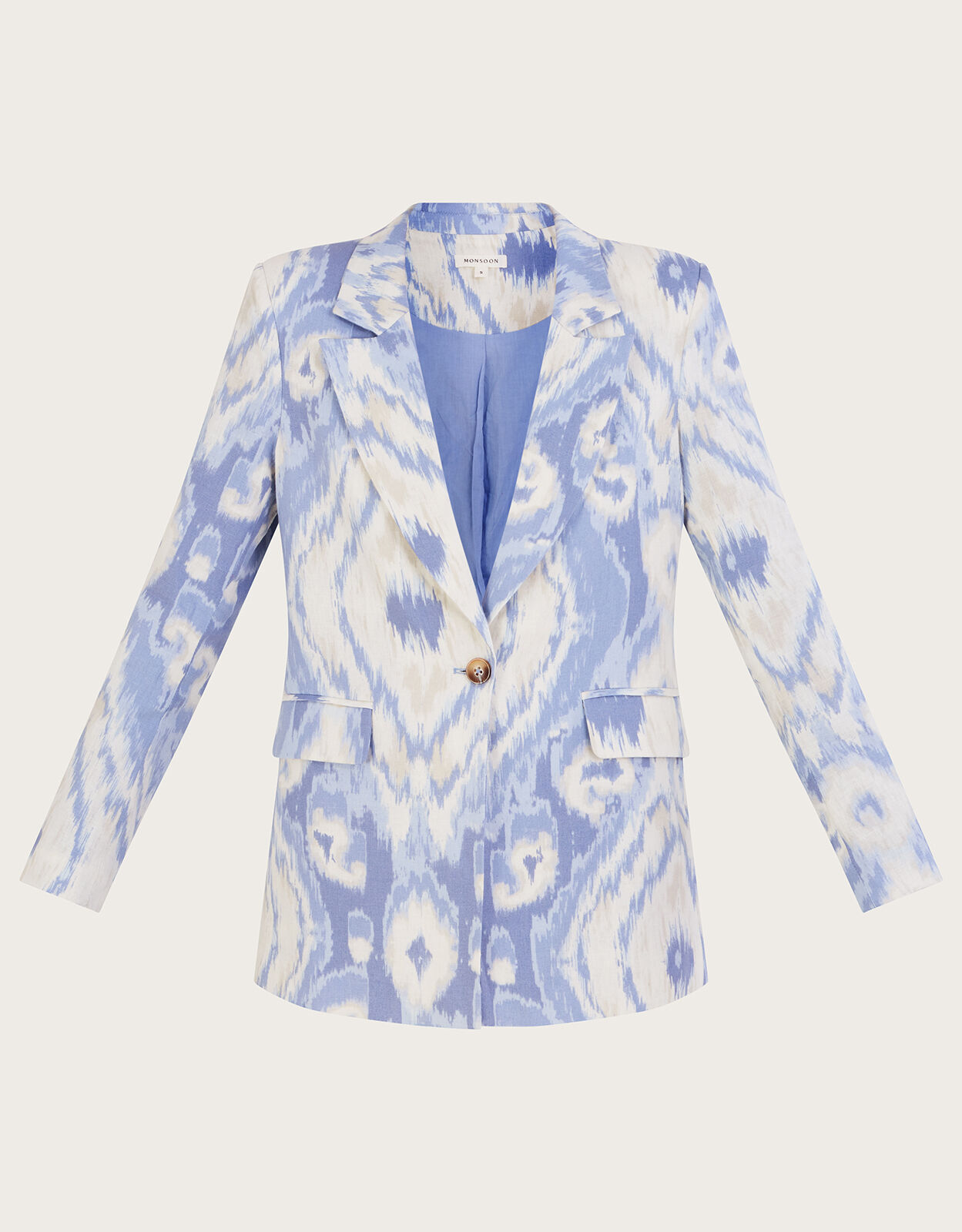 Peggy Blazer in Linen Blend Blue
