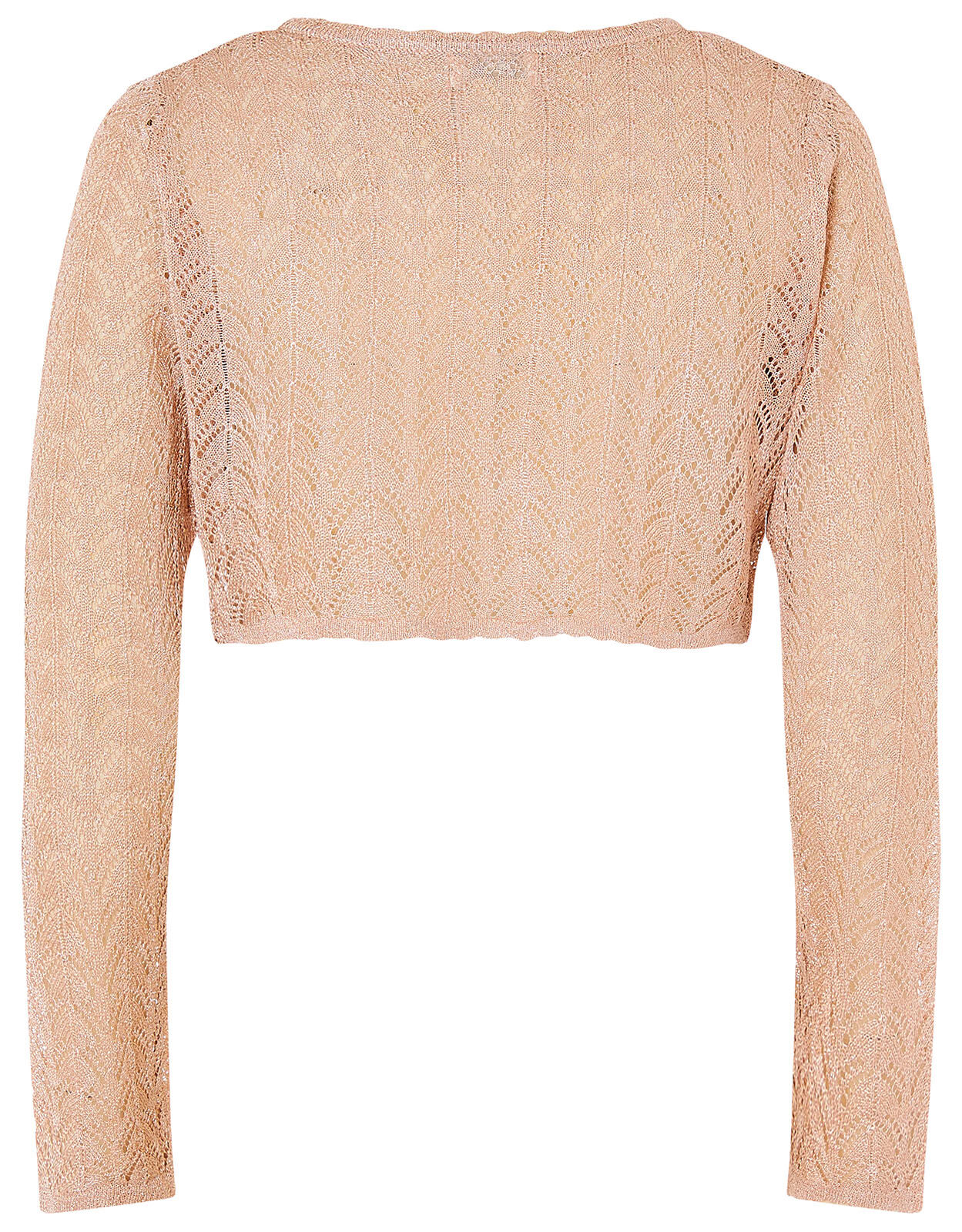Metallic Pointelle Knit Cardigan Gold Girls Cardigans Monsoon UK