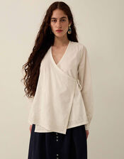 East Romana Hand-Chikankari Embroidered Top, White (WHITE), large