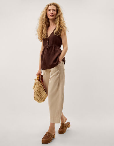 Megan Cropped Barrel Trousers, Natural (ECRU), large