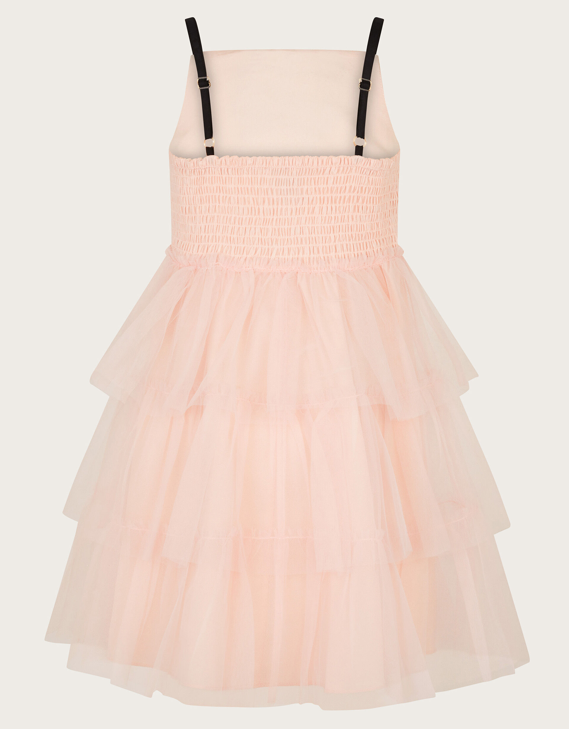 Paris Bow Tulle Ruffle Dress Pink