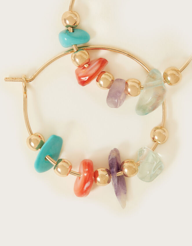 Multi Colour Small Bead Hoop Earrings, , large