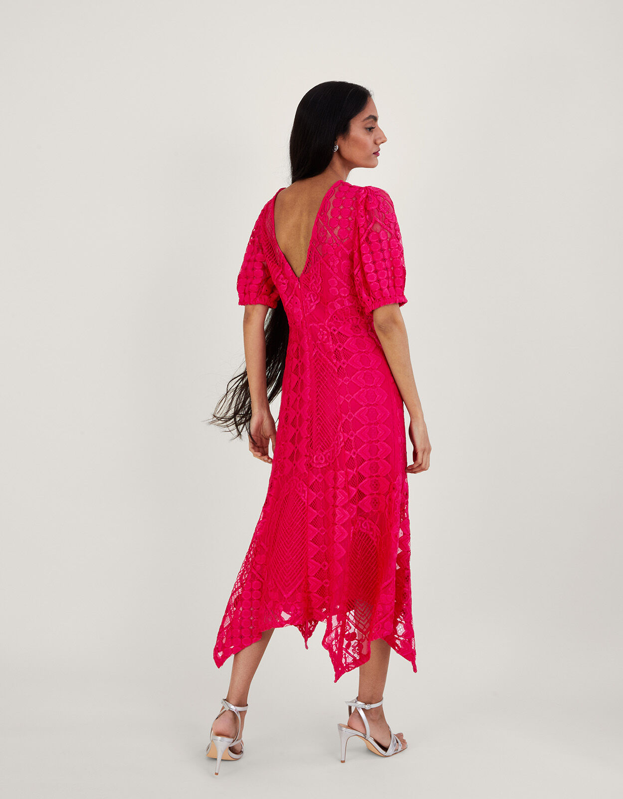 Lace hanky hem dress hotsell