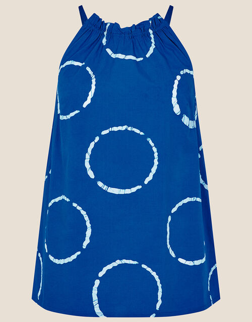 Tie-Dye Poplin Cami , Blue (BLUE), large