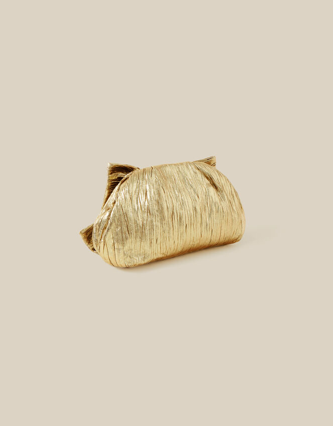 Oversized Bow Metallic Bag, , large