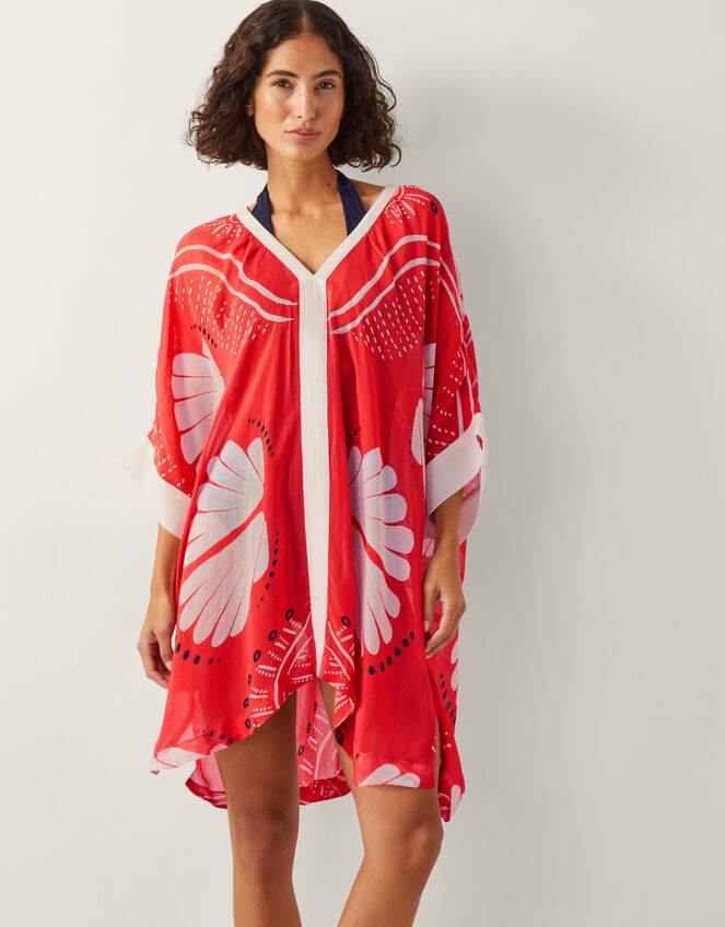 Nara Shell Print Mini Kaftan, Orange (RUST), large