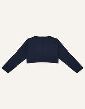 Baby Super-Soft Faux Fur Collar Cardigan, Blue (NAVY), large