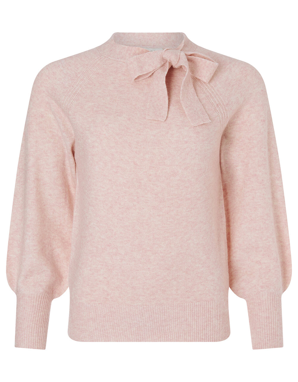 Tie Neck Knit Jumper Pink Jumpers Monsoon UK.