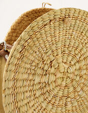 Rosa Round Straw Cross-Body Bag, , large