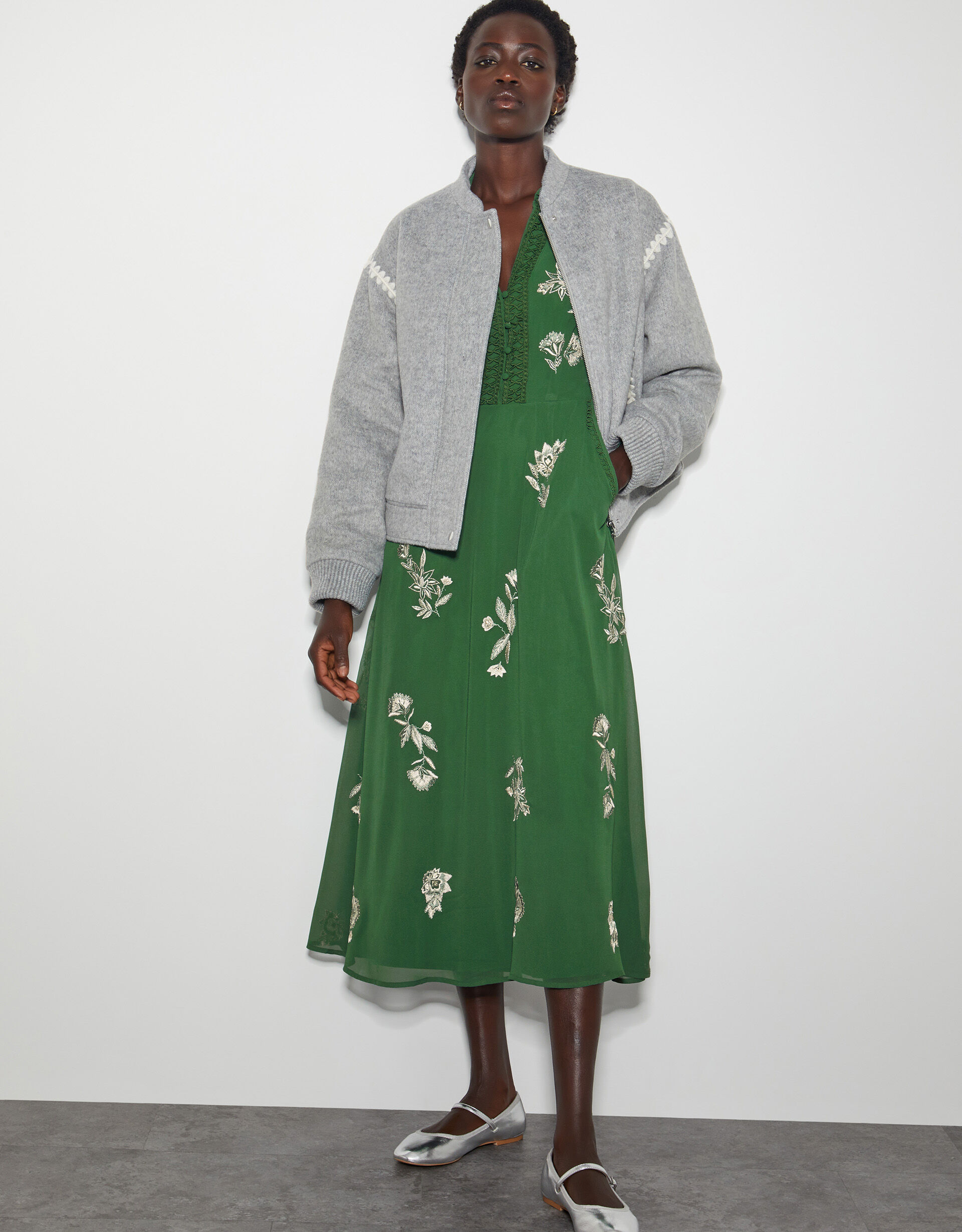 Erica Shirt Dress Green Evening Dresses Monsoon UK