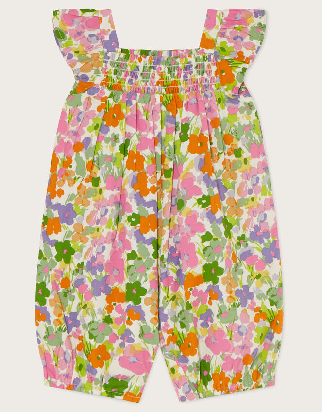 Baby Bright Floral Romper Green