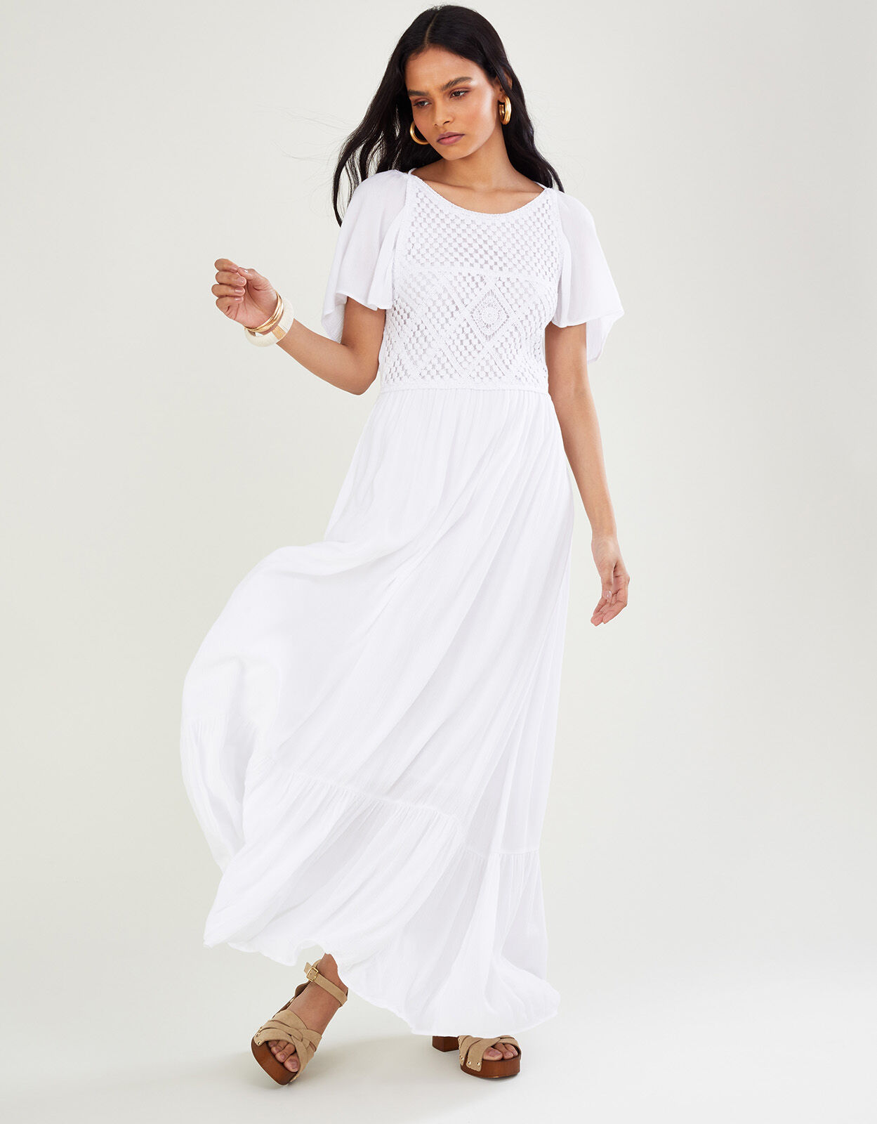 Crochet deals trim dress