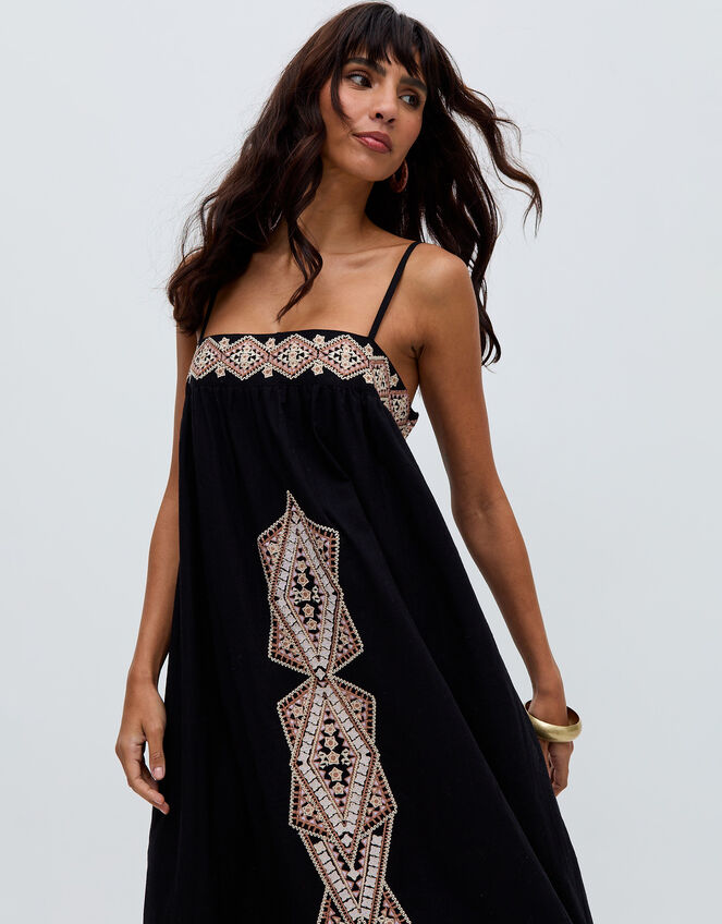 Raffya Sapphire Embroidered Maxi Dress, Blue (NAVY), large