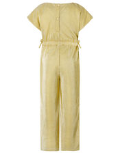 Gia Metallic Plisse Jumpsuit, Gold (GOLD), large