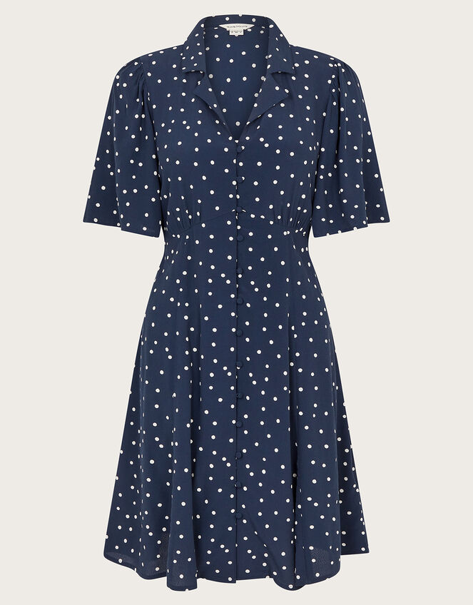 Shiloh Spot Dress, Blue (NAVY), large