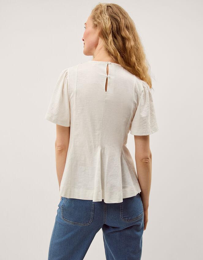 Ria Ruffle Jersey T-Shirt, Ivory (IVORY), large