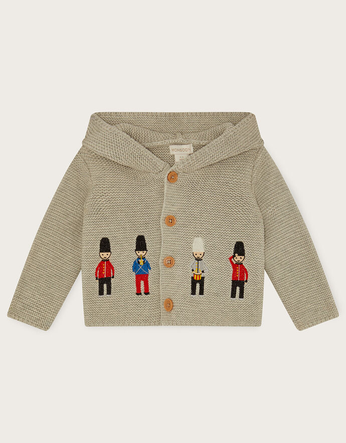 Newborn London Crochet Cardigan Grey Newborn Cardigans Monsoon UK.