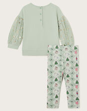 Baby Christmas Bauble Top and Leggings Set, Green (GREEN), large