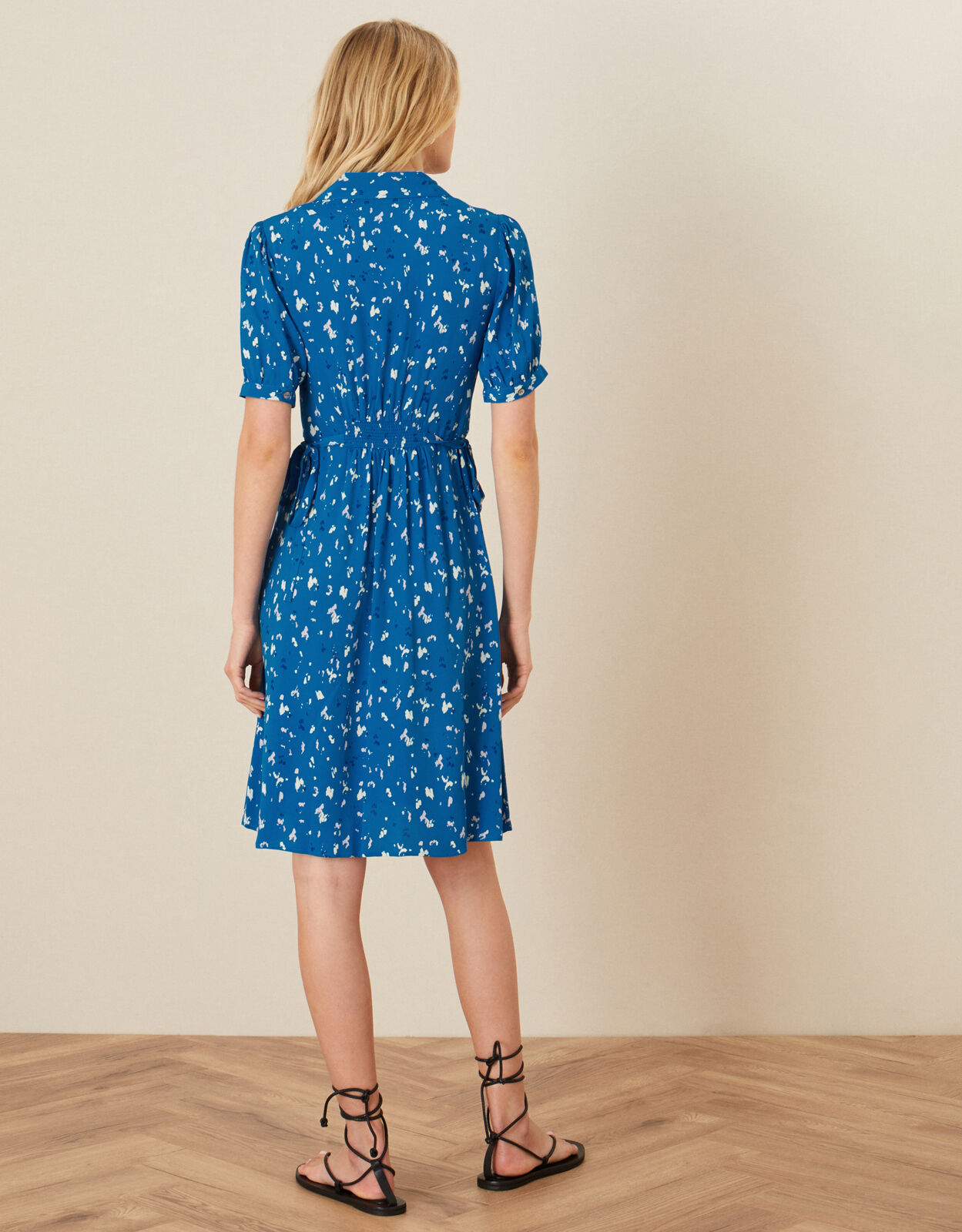 Animal Print Shirt Dress Blue
