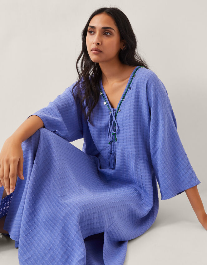 Leslie Embellished Maxi Kaftan, Blue (BLUE), large