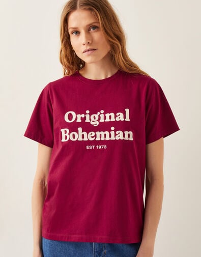 Sloan Original Bohemian Slogan T-Shirt, Red (RED), large