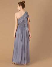 Odell Sustainable Sequin One-Shoulder Maxi Dress, Blue (BLUE), large