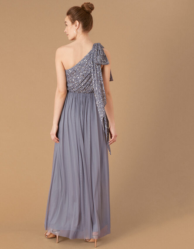 Odell Sustainable Sequin One-Shoulder Maxi Dress, Blue (BLUE), large