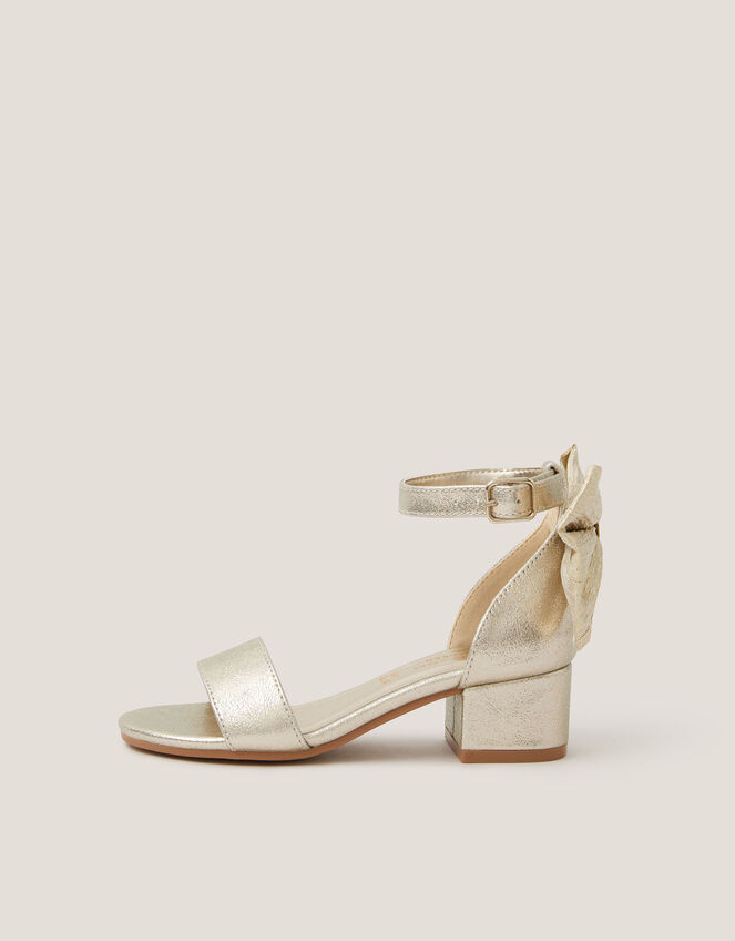 Open-Toe Bow Heels, Gold (GOLD), large