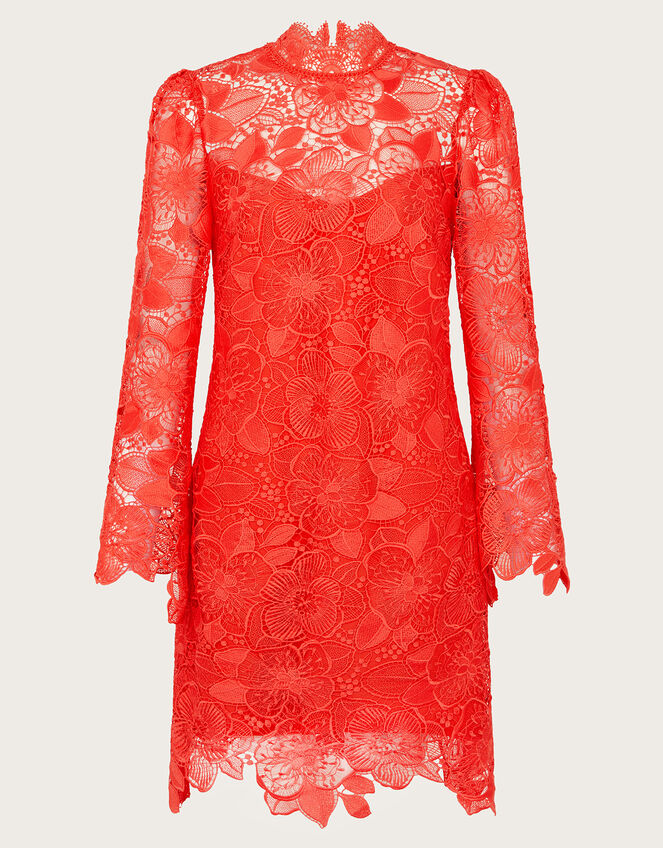 Lila Lace Tunic Dress, Orange (ORANGE), large