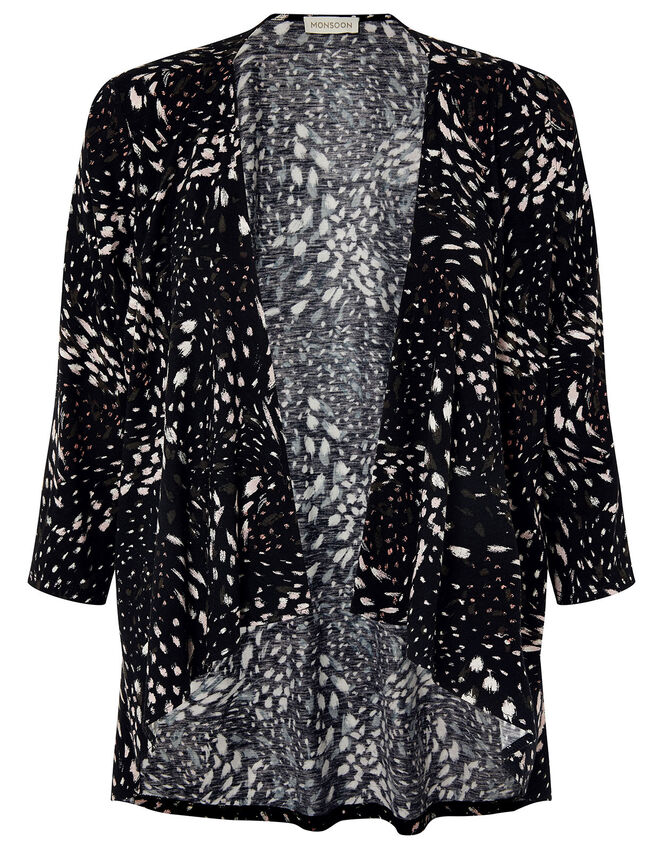 LOUNGE Finlay Feather Print Jersey Cover-Up, Black (BLACK), large