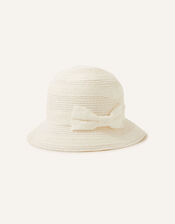 Baby Broderie Sparkle Hat, Ivory (IVORY), large