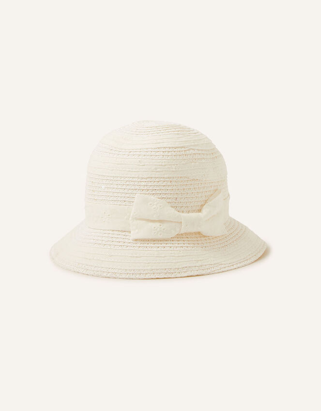 Baby Broderie Sparkle Hat, Ivory (IVORY), large