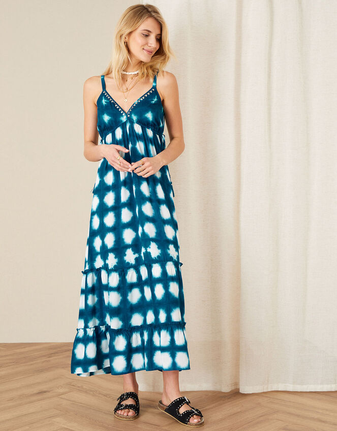 Tessie Tie-Dye Maxi Dress in LENZING™ ECOVERO™, Blue (BLUE), large