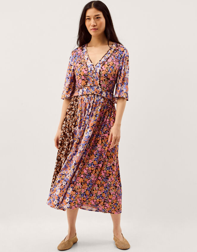Ceri Floral Print Jersey Midi Dress Multi