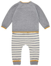 Newborn Baby London Bus Knit Set, Grey (GREY), large