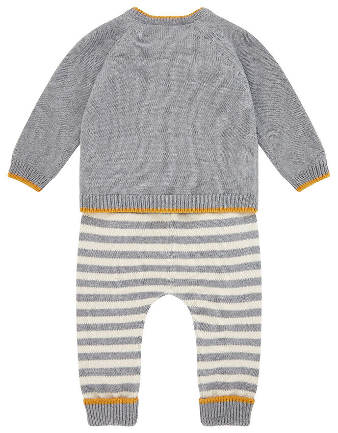 Newborn Baby London Bus Knit Set, Grey (GREY), large