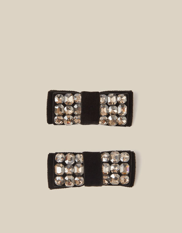 2-Pack Jewel Bow Hair Clips, , large