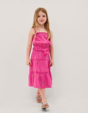 Embroidered Floral Top & Skirt Set, Pink (MAGENTA), large